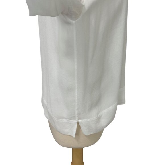 Reiss White Camille Semi Sheer Twin Pocket Top Blouse Viscose Lined EUC Size S - Picture 3 of 11